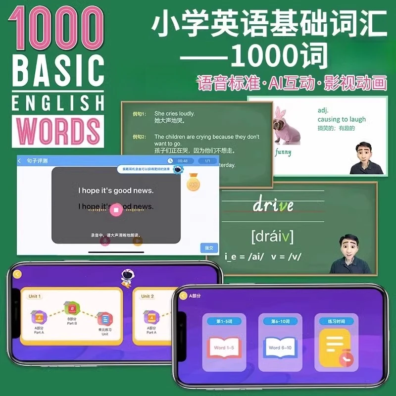 1000词精讲视频BasicEnglishWords1-4级KET核心词汇常见词1000词