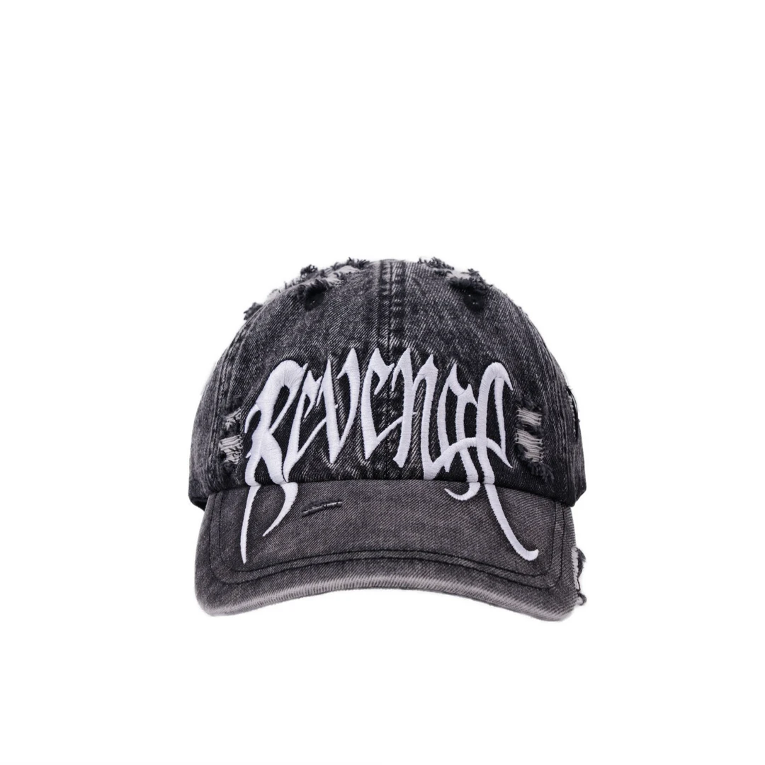 Revenge destroy embroidered cap grey牛仔色男女同款帽子