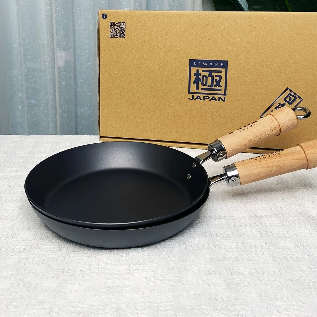 加厚【平底煎锅极日版正品】日本氮化无涂层高纯铁窒化平底煎锅