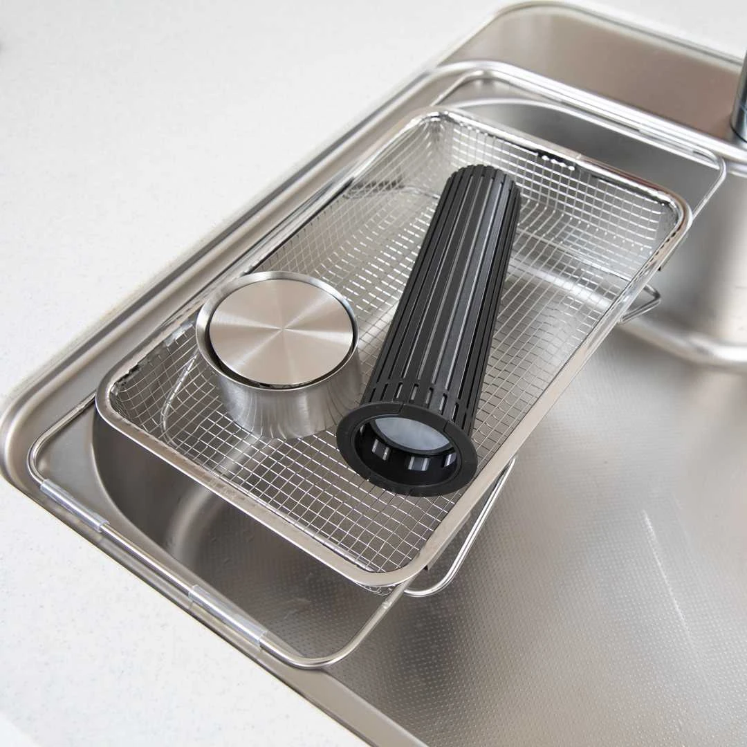【AUX伸缩沥水架】日本进口不锈钢厨房水槽碗碟洗碗池蔬菜滤水