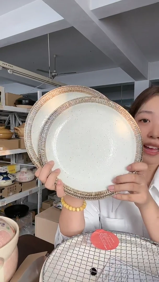 【闪购商品】无渕錆粉引大盘*2只