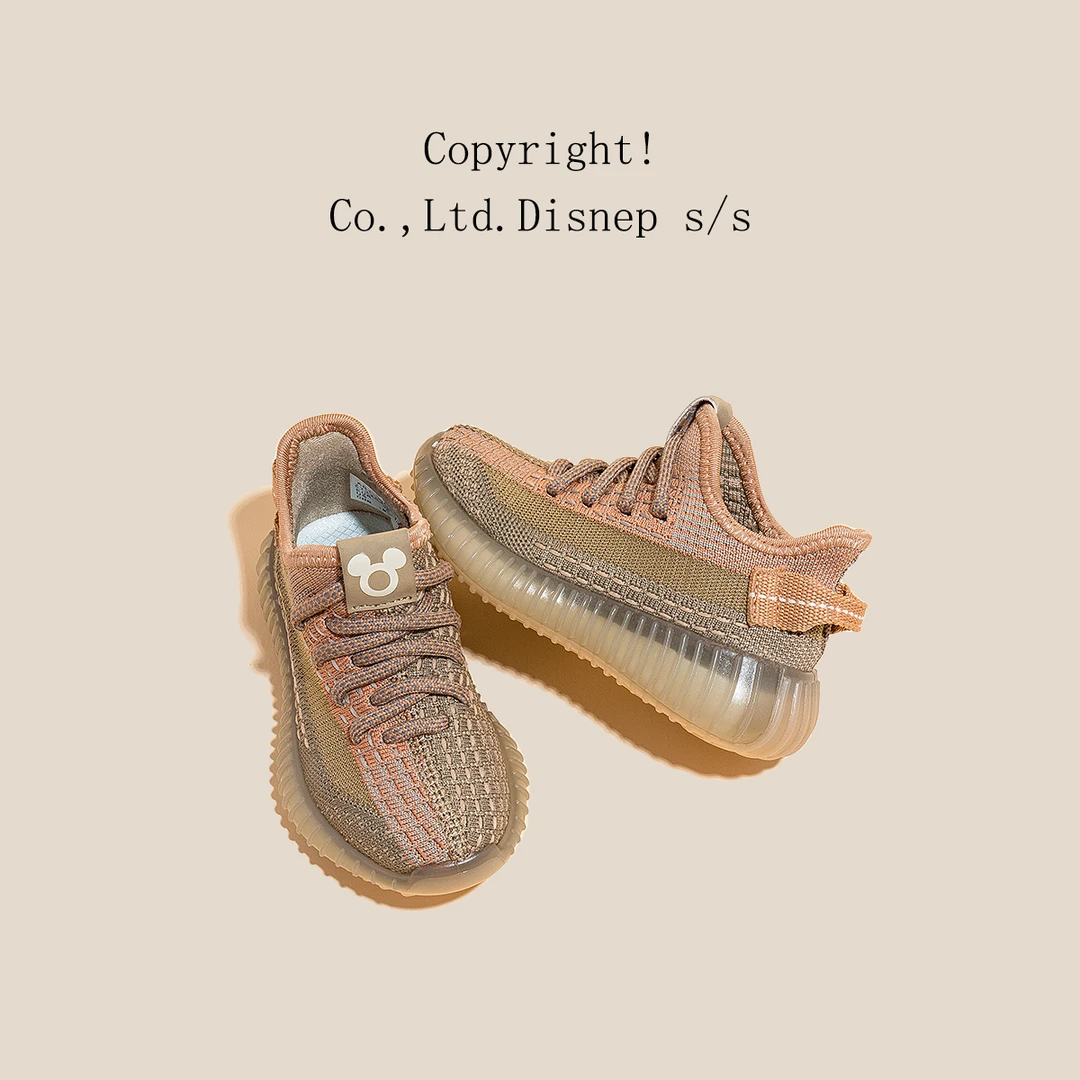 26-40码迪士尼2024秋款女男童中大童飞织运动鞋软底透气椰子鞋