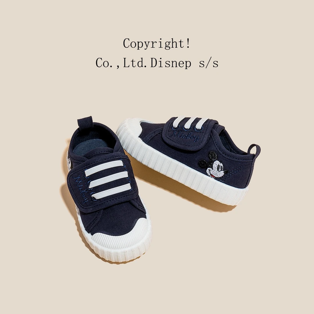 迪士尼2025春夏男童女童软底透气小童学步鞋帆布鞋室内鞋宝宝鞋