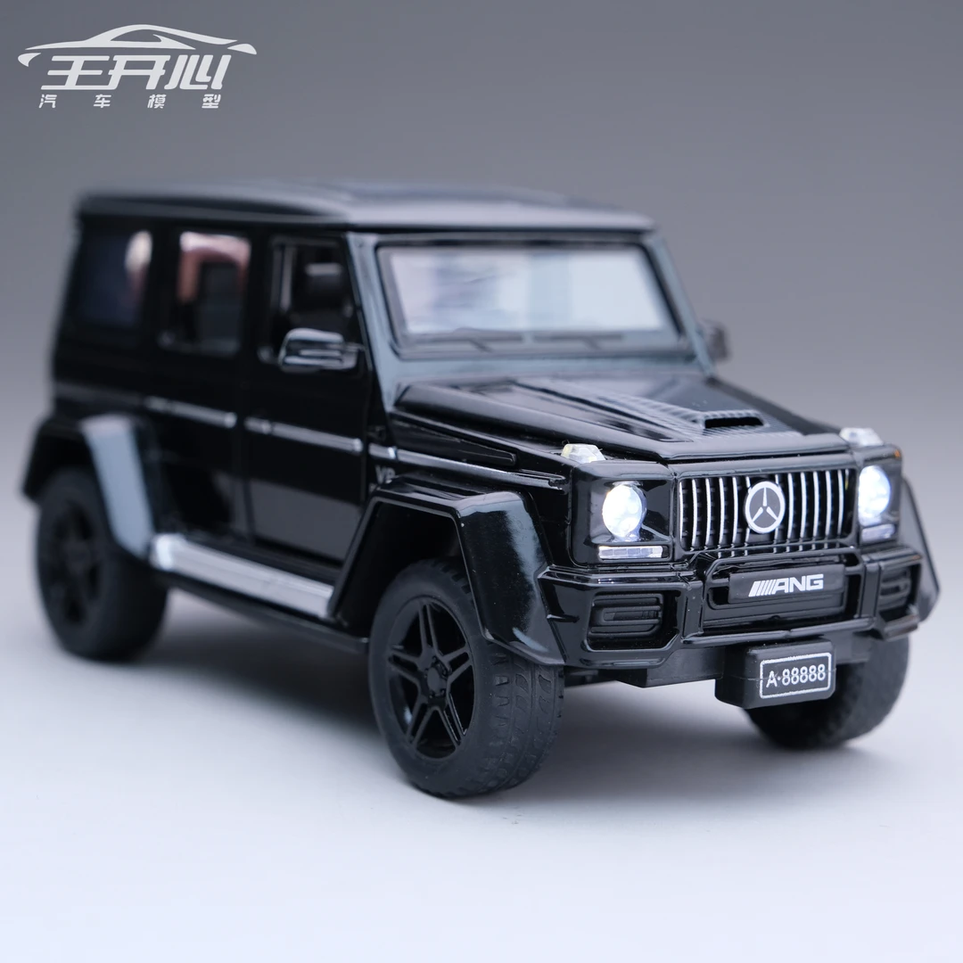 奔驰G63 黑色 4*4 合金全开 汽车模型 合金车模送礼摆件