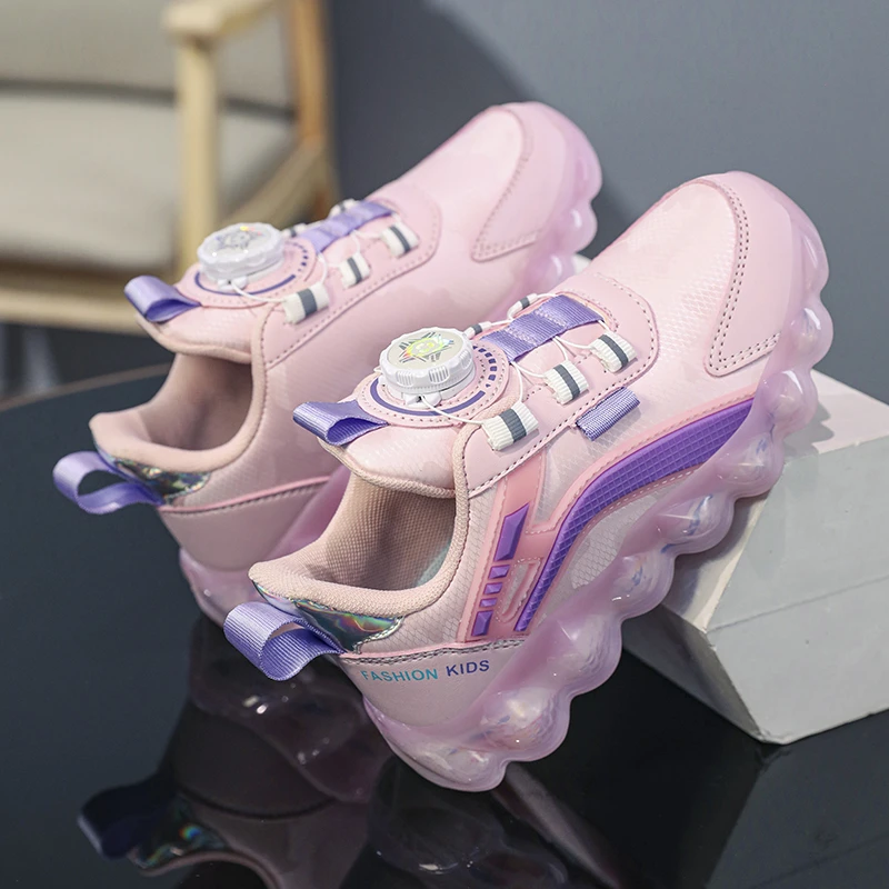 ABC IM女童鞋子春秋款儿童运动鞋女孩跑步鞋皮面防水中大童休闲鞋