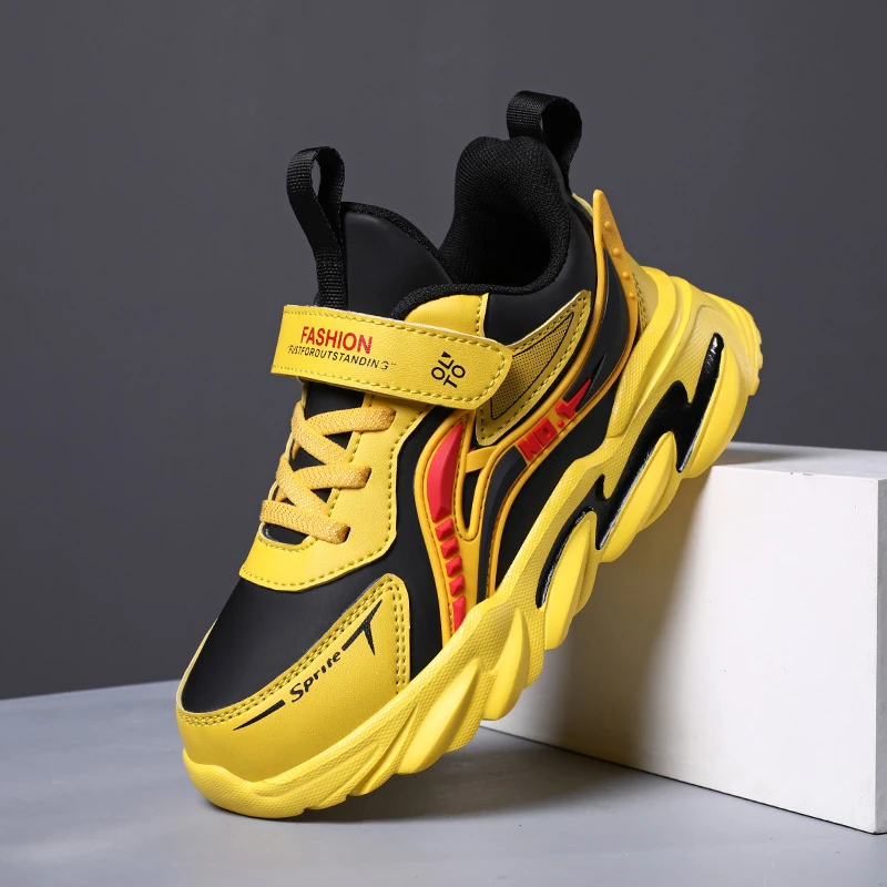 ABC IM男童鞋子冬季儿童运动鞋男孩跑步鞋皮面防水春秋新款中大童