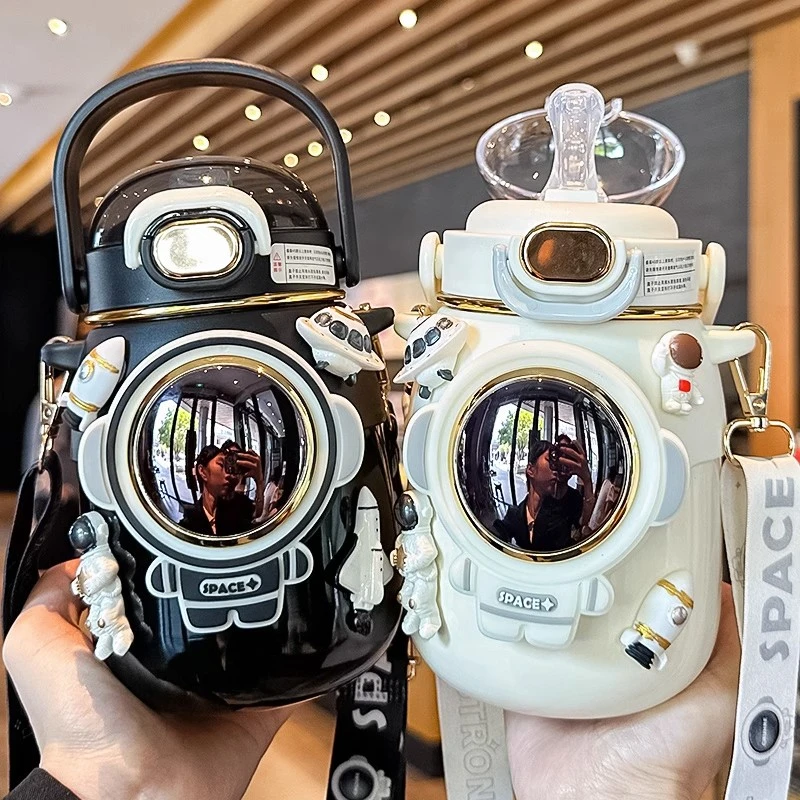 奇怡儿童保温杯男孩316不锈钢吸管水杯小学生上学专用保温水杯