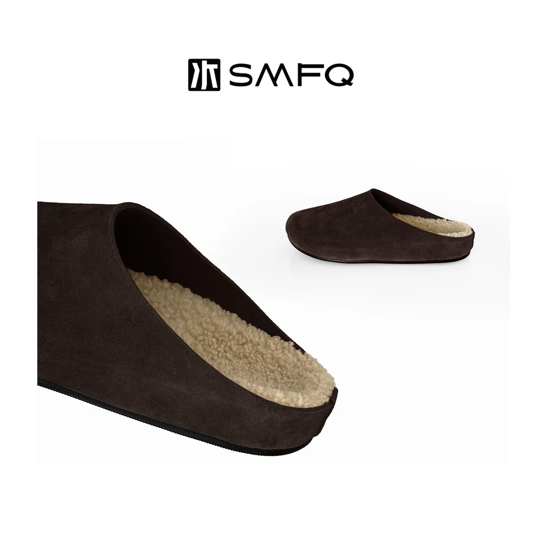 水木夫妻松弛感软底防滑真皮勃肯拖鞋