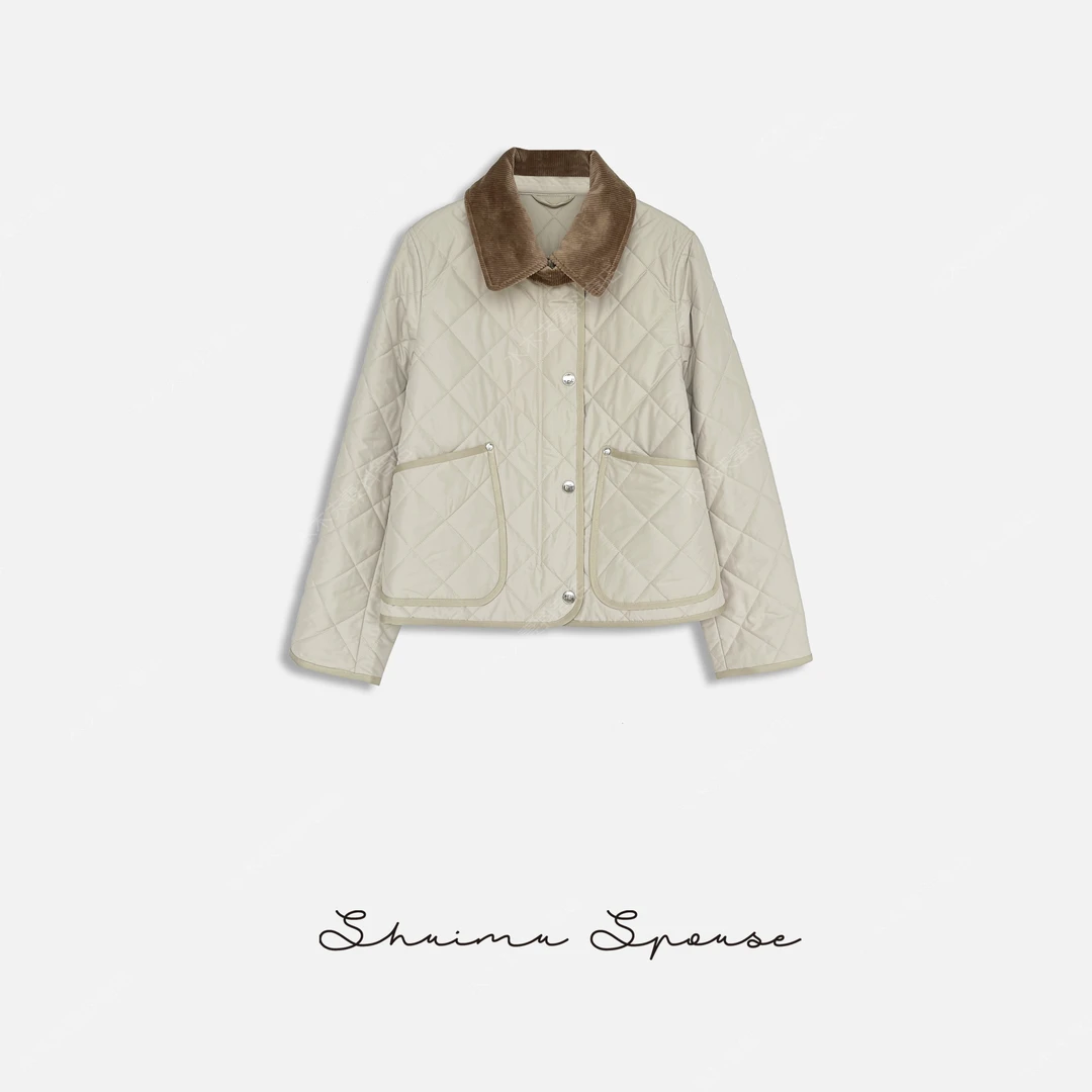 水木夫妻老钱风巴家经典菱格驼绒外套