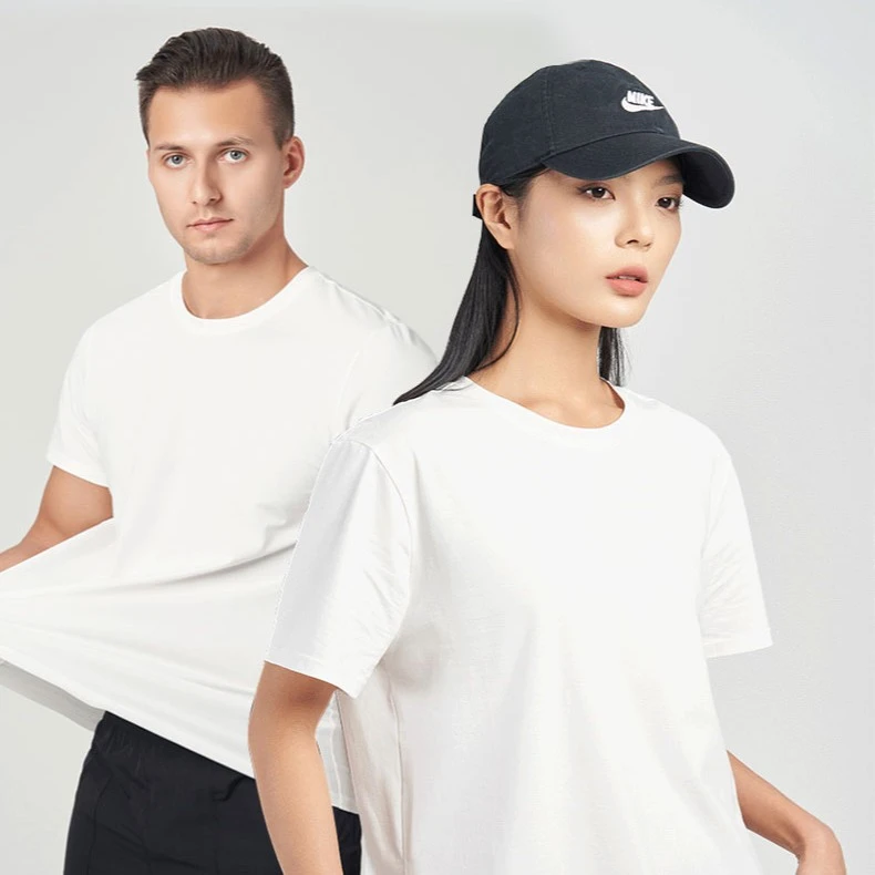 【优品专属】2023夏季新款时尚圆领男女同款7防纯棉小白T恤MY
