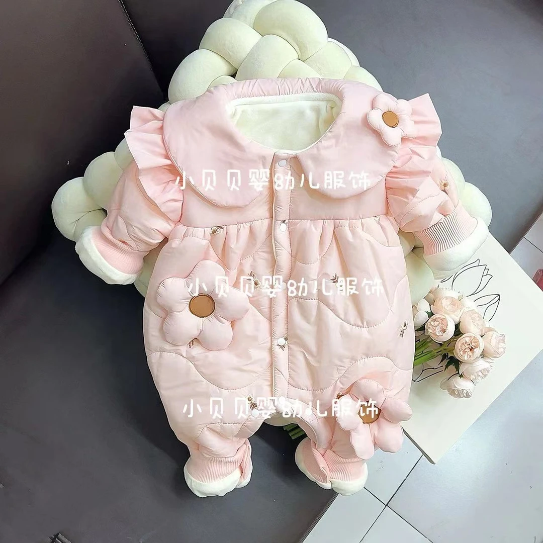 宝宝冬季衣服连体衣婴儿秋冬哈衣可爱公主保暖新生儿棉哈衣爬服