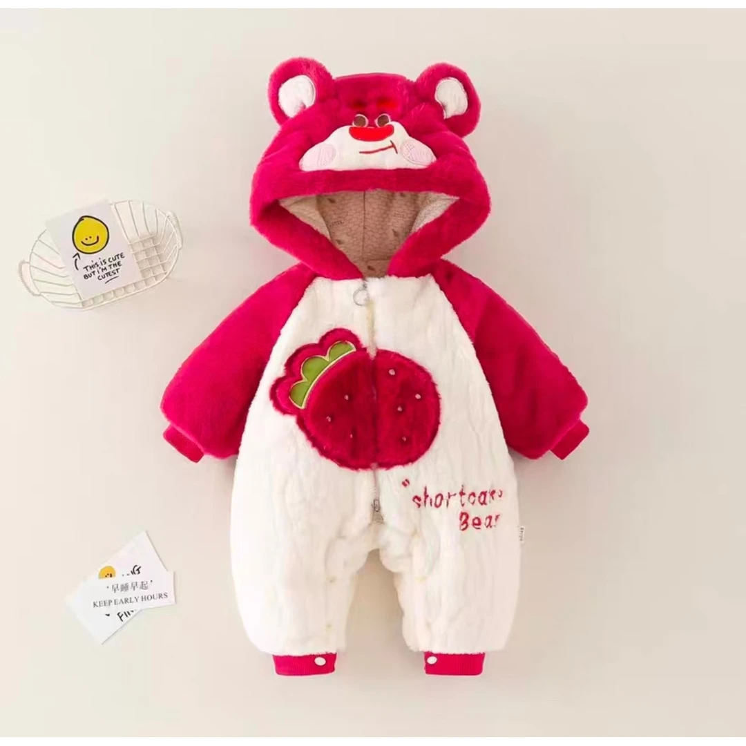 2024年冬款儿男女宝宝外出服连体加厚宝宝衣服保暖连体哈衣棉服潮