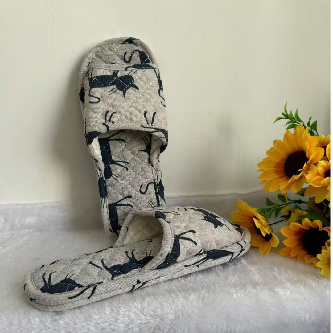 亚麻布底棉拖防滑地板拖吸汗舒服踩屎感时尚居家必备男士男款