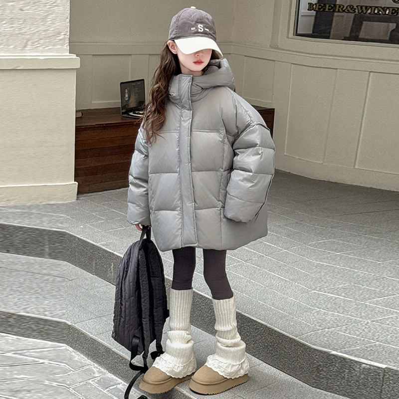女童冬季韩版休闲加厚羽绒服外套2024新款儿童洋气时髦女大童冬装
