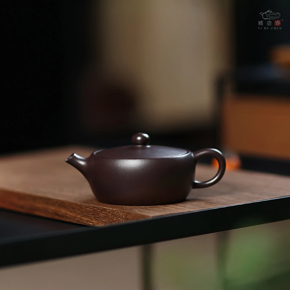 锦古堂 宜兴紫砂壶 名家纯手工功夫茶具泡茶壶 原矿老紫泥 汉瓦壶