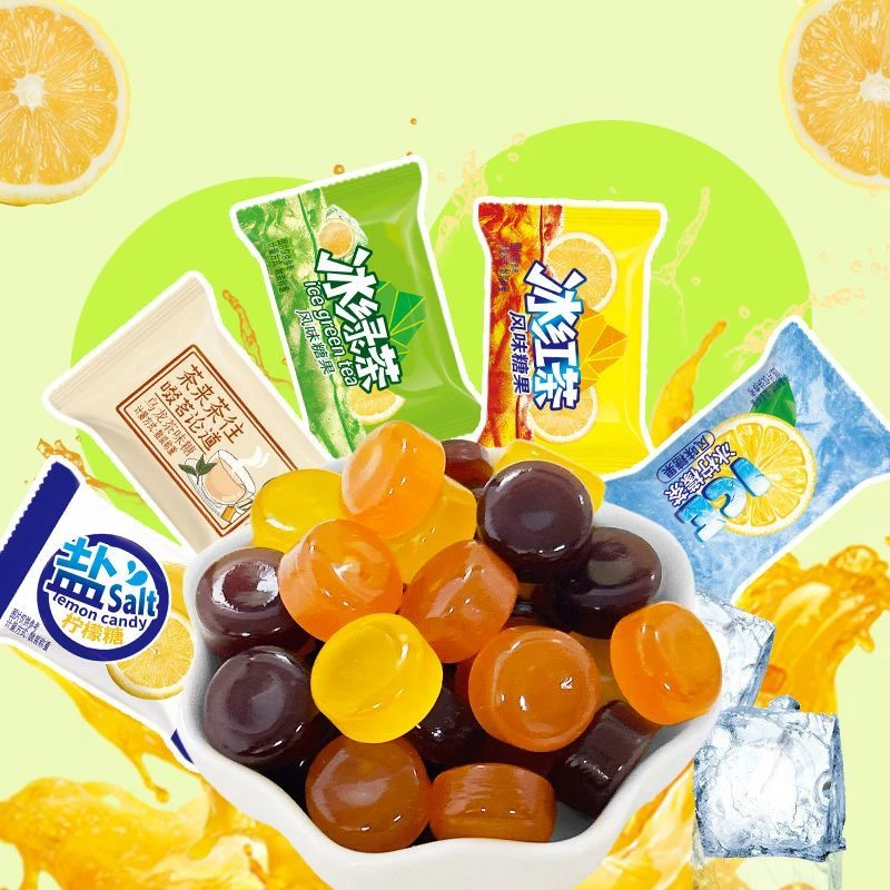 多口味乌龙冰红绿茶柠檬味糖休闲怀旧糖果招待糖果