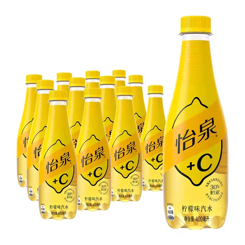 可口可乐怡泉+C汽水饮料补充维C400ml*24瓶装经典柠檬味 多省包邮