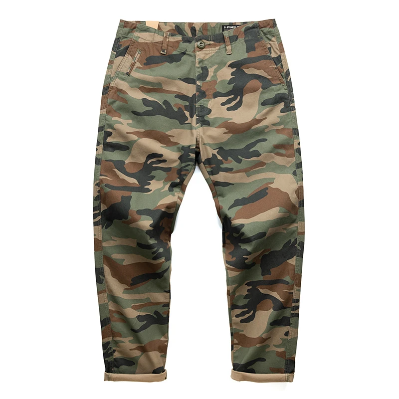 8230  2025新款男士迷彩休闲裤弹力宽松直筒裤百搭直角阔腿长裤子