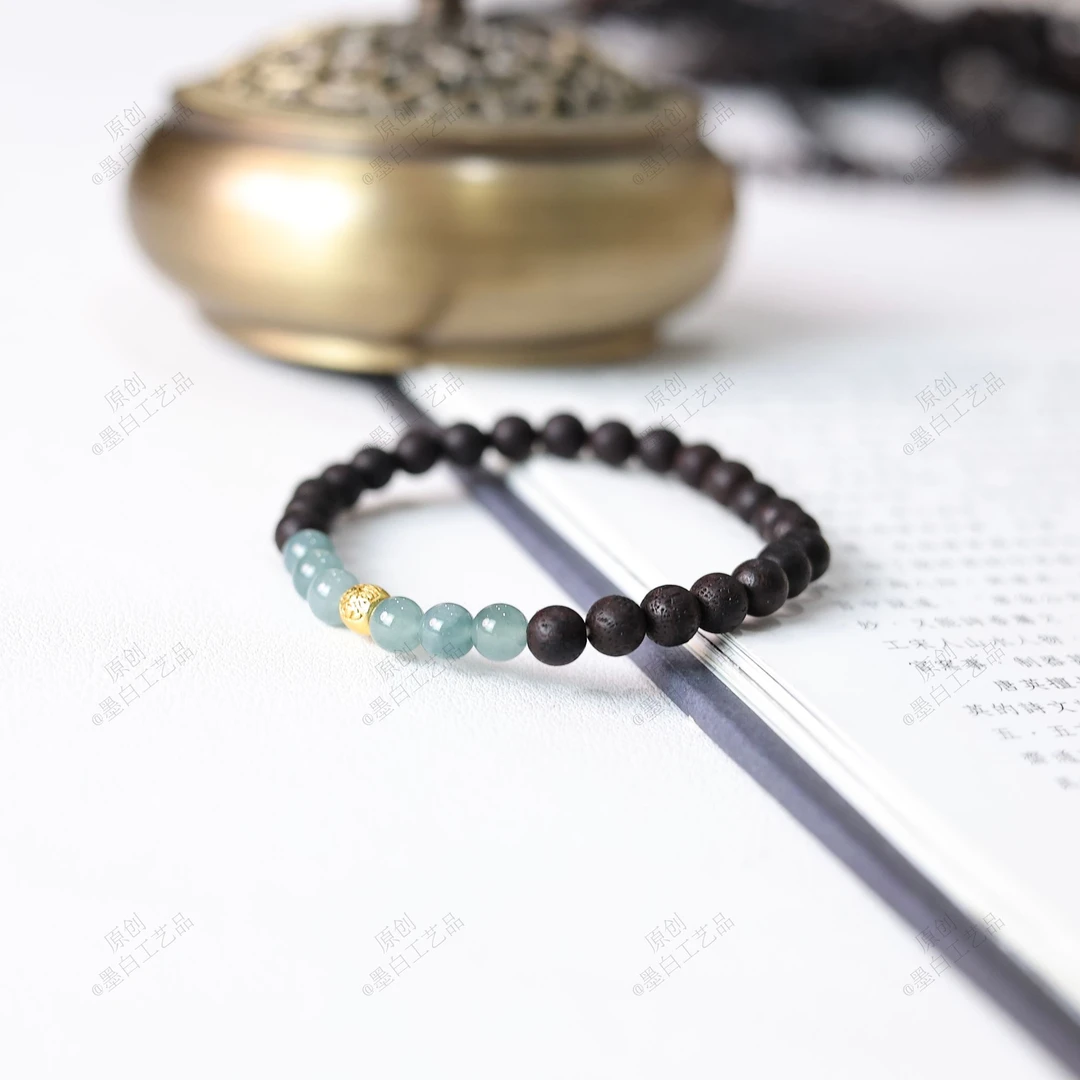 【海蓝降真】木质新中式蓝水手串单圈 复古手链念珠