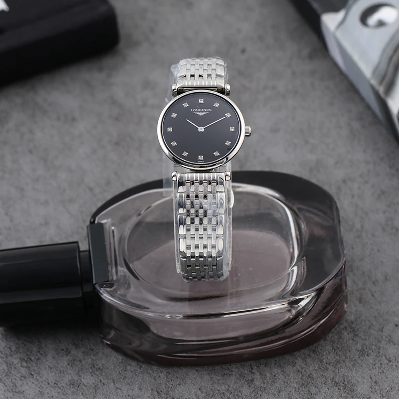 99新 Longines/浪琴 嘉岚系列24盘钻刻 L4.209.4.58.6石英女表