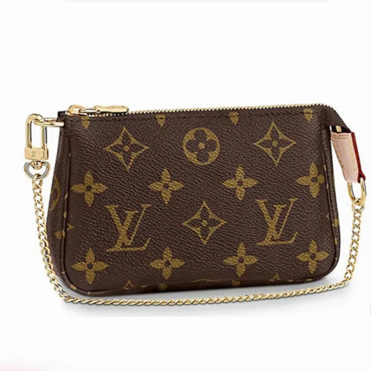 99新 LouisVuitton/路易威登 棕色老花链条小麻将包
