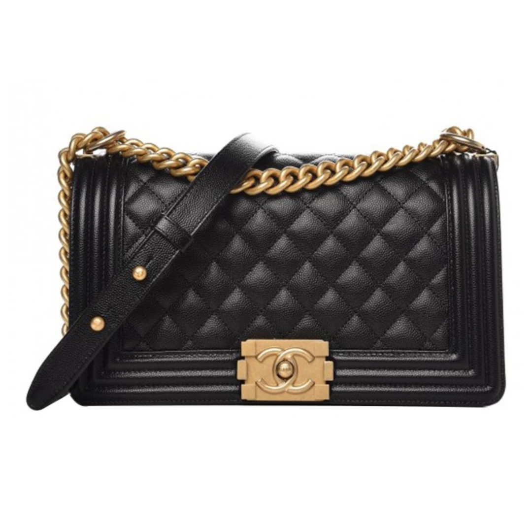 99新 Chanel/香奈儿 Leboy黑金中号单肩包 20开