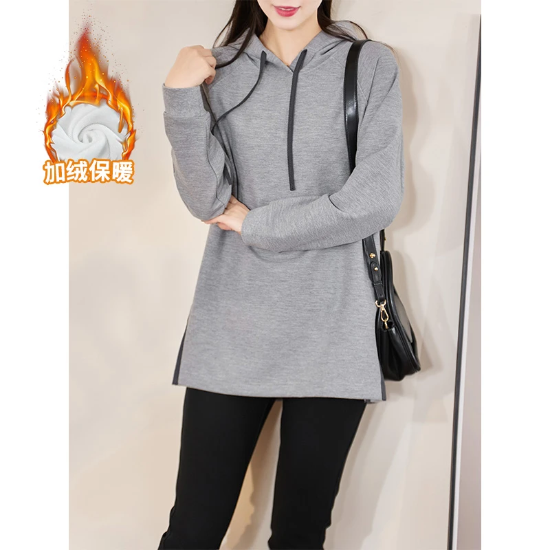 迪欧芙2024年秋冬季新款长袖气质时尚厚款宽松上衣女#DSY15826