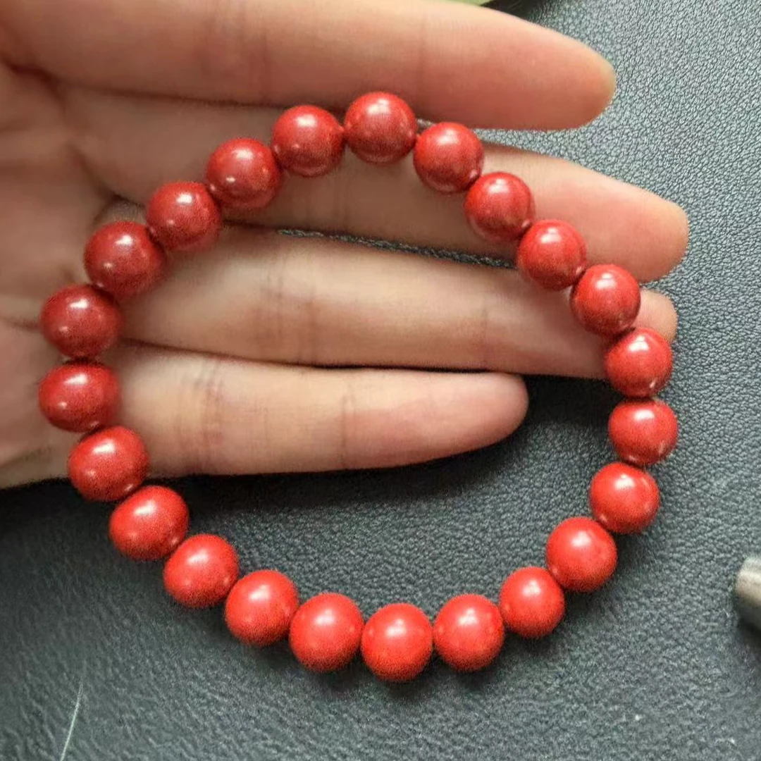 含辰砂工艺品朱砂K8手串{颜色微差多样性发}