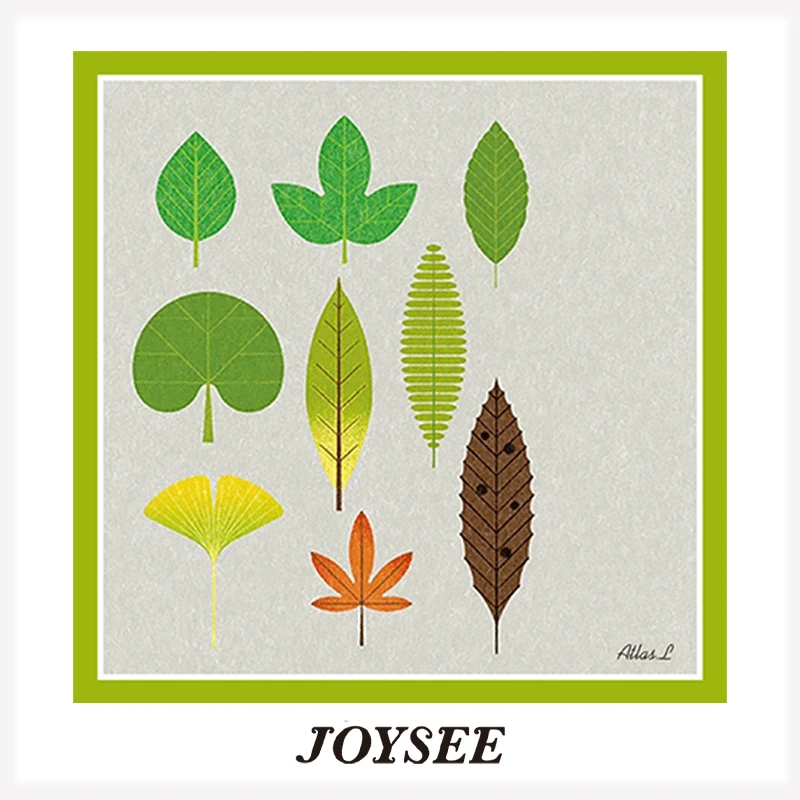 JOYSEE/悦兮【南法的夏天-绿色畅想】53*53cm机卷真丝时尚小方巾