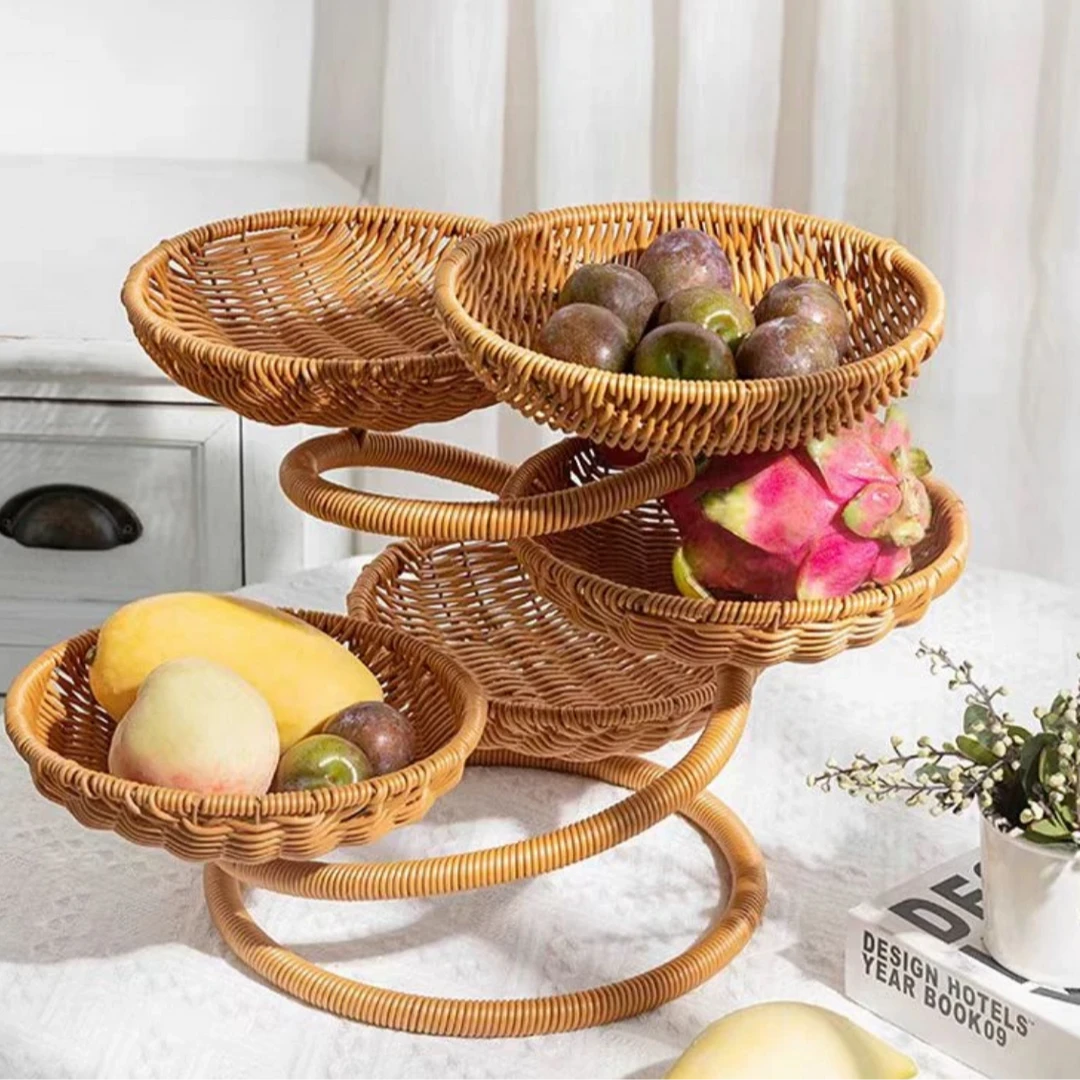 新Y10“迎客松”创意造型中国风手工多层点心果篮托盘30*20