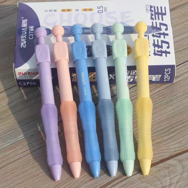 最炫3766减压转转答案笔学生按动中性笔ST黑笔考试解压笔软胶刷题