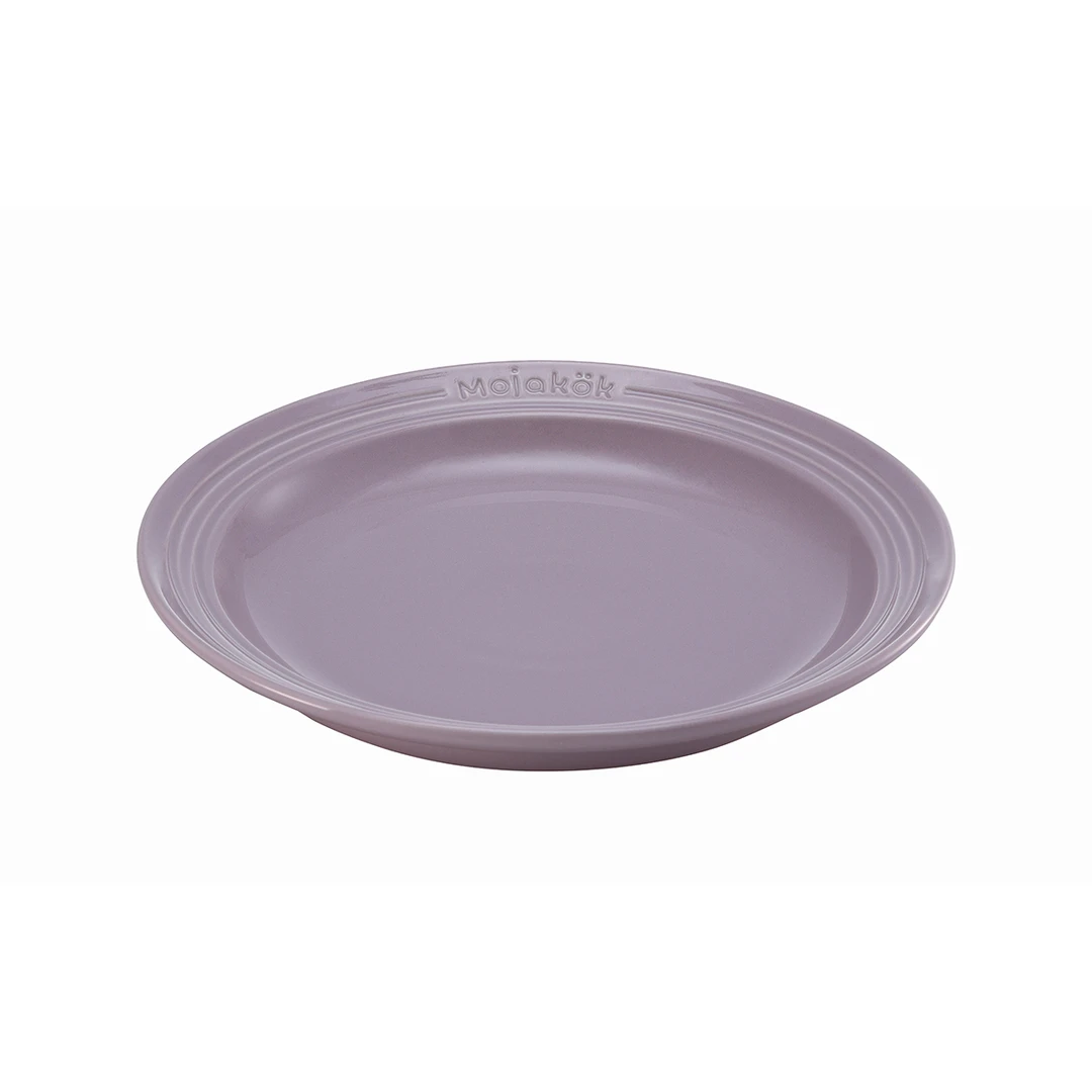 Mojakök22cm粉紫家用圆形高温陶瓷深盘汤盘简约餐具防烫隔热餐具