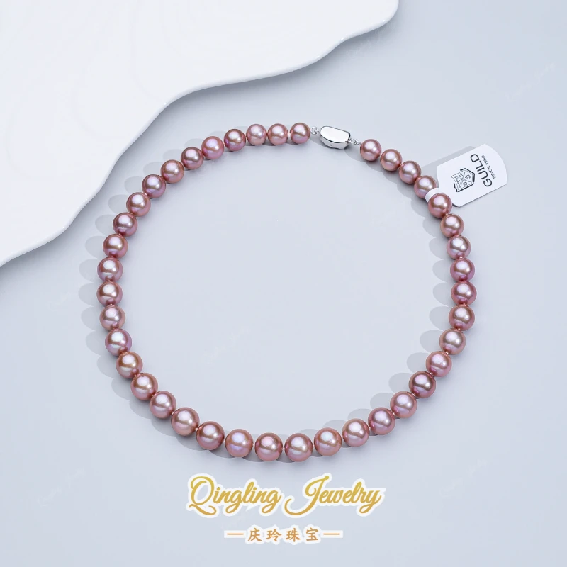 【鎏金紫】淡水稀有色气质珍珠项链9-11mm多样性发一|吉尔德大证
