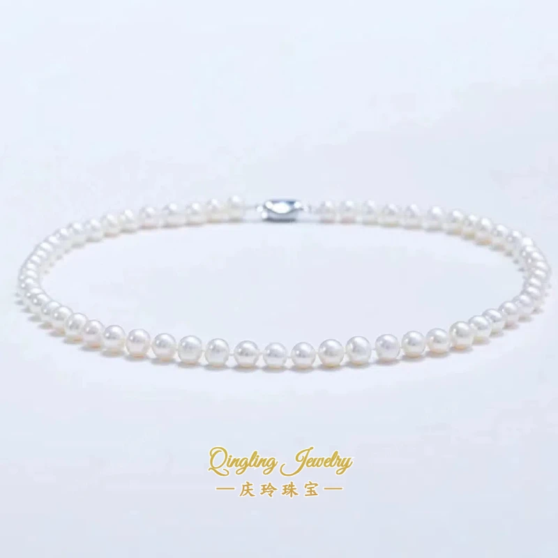 【招牌小灯泡】淡水无核强光气质百搭珍珠项链6-8mm