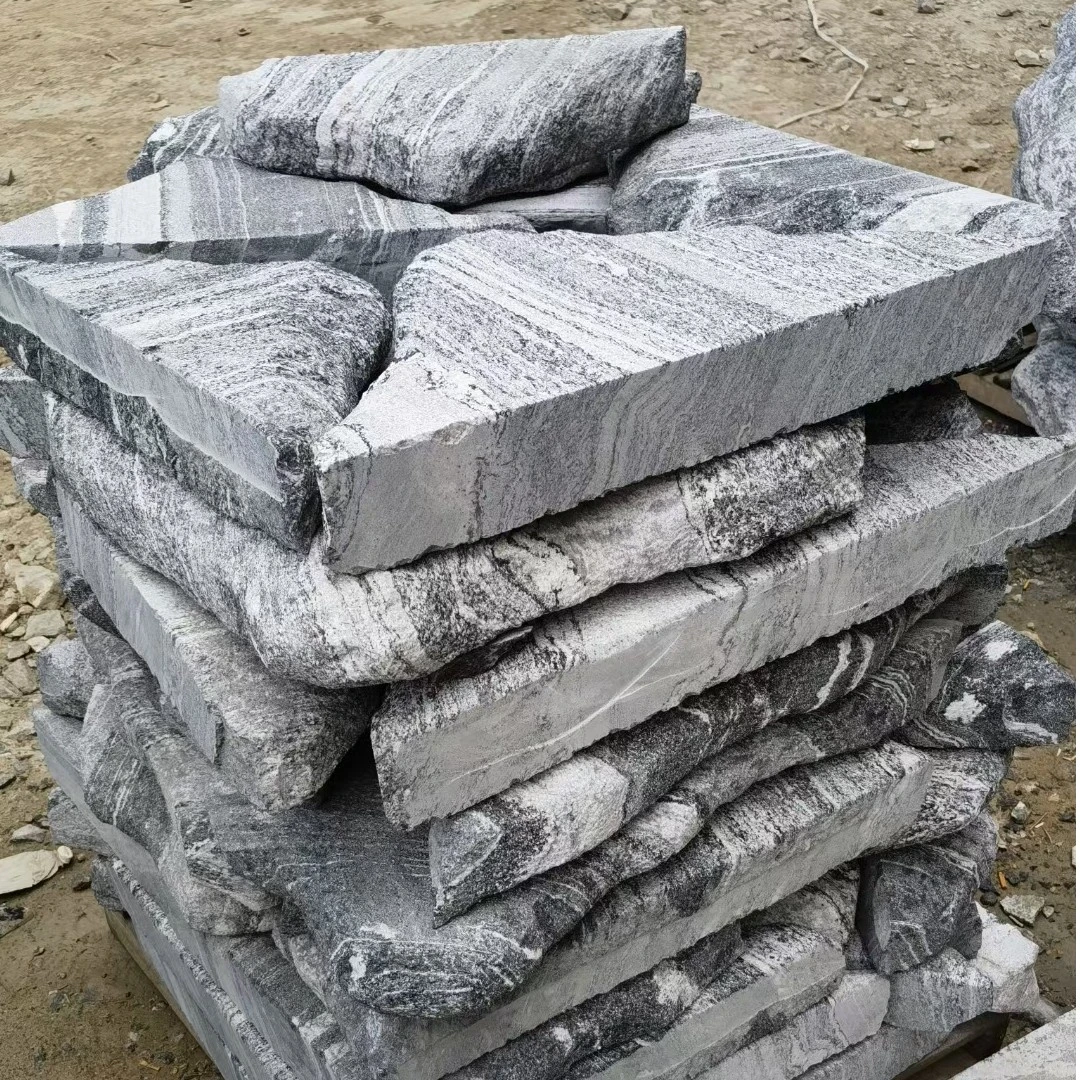 天然石材雪浪石切片组合景观石假山石头景石摆件整吨发货可定做