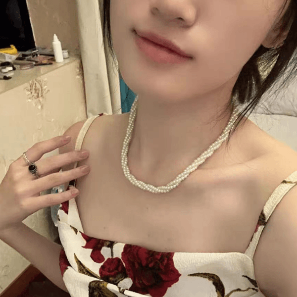 铜合金仿珍珠项链 高裆项链x072-2贝珠