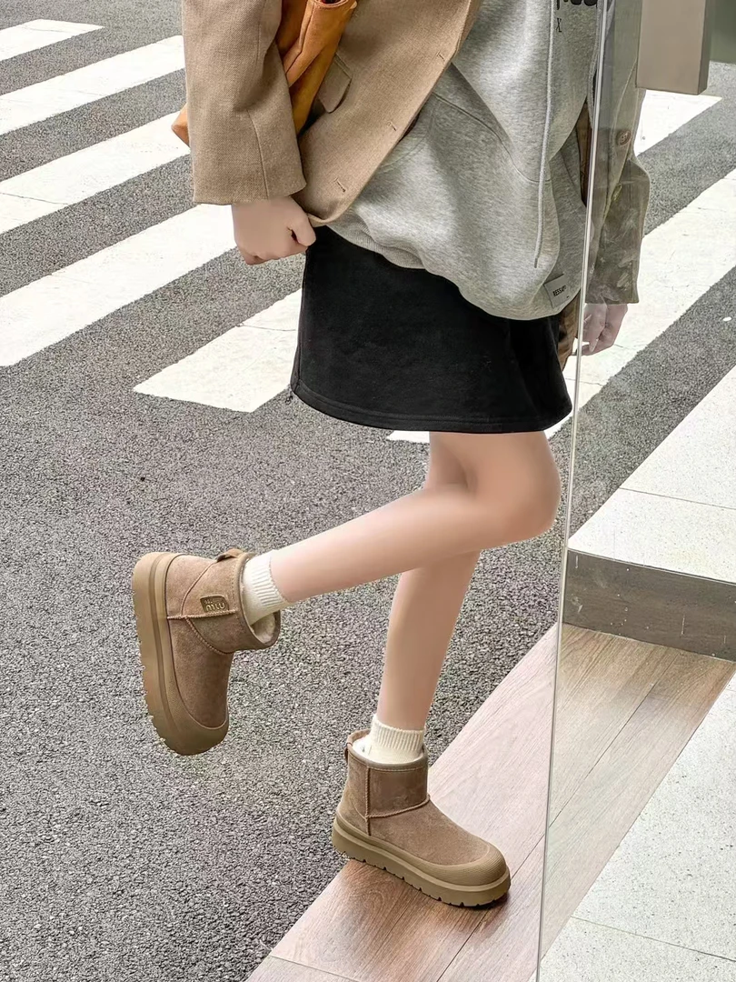 韩版时尚雪地靴女2024冬季新款厚底加绒