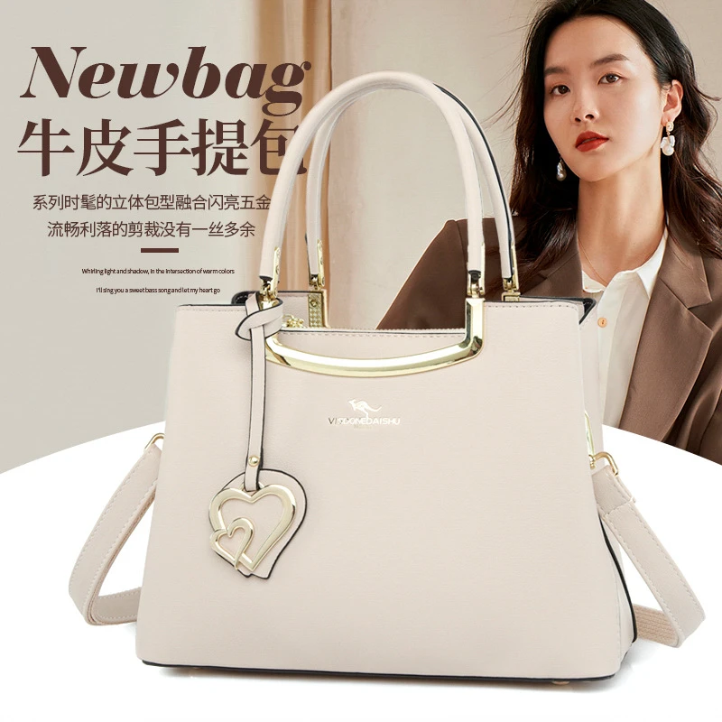 专柜品牌软皮女包时尚百搭单肩包中年女士妈妈包婚包斜挎手提包包