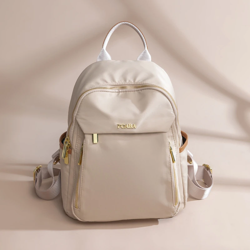 简约双肩包女2025新款韩版大容量百搭时尚女士书包牛津布旅行背包