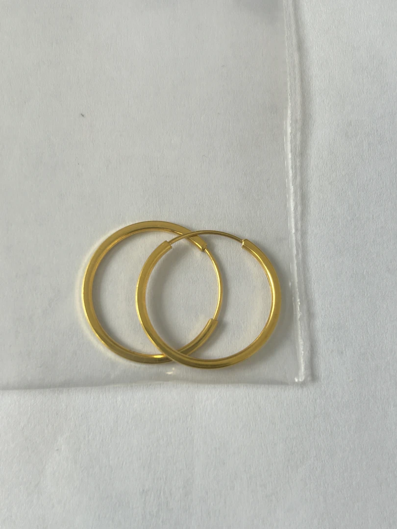 足金999 素圈耳环