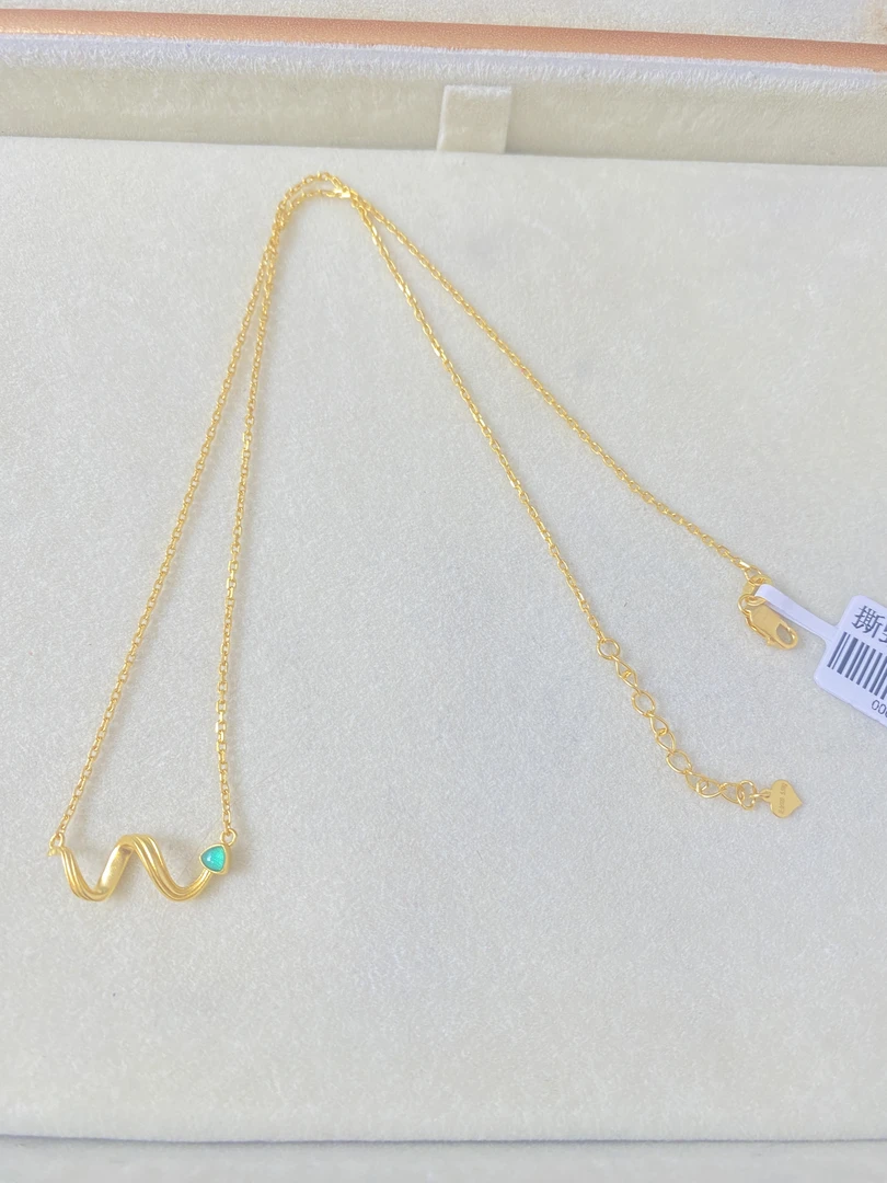 足金999 波浪箭头套链