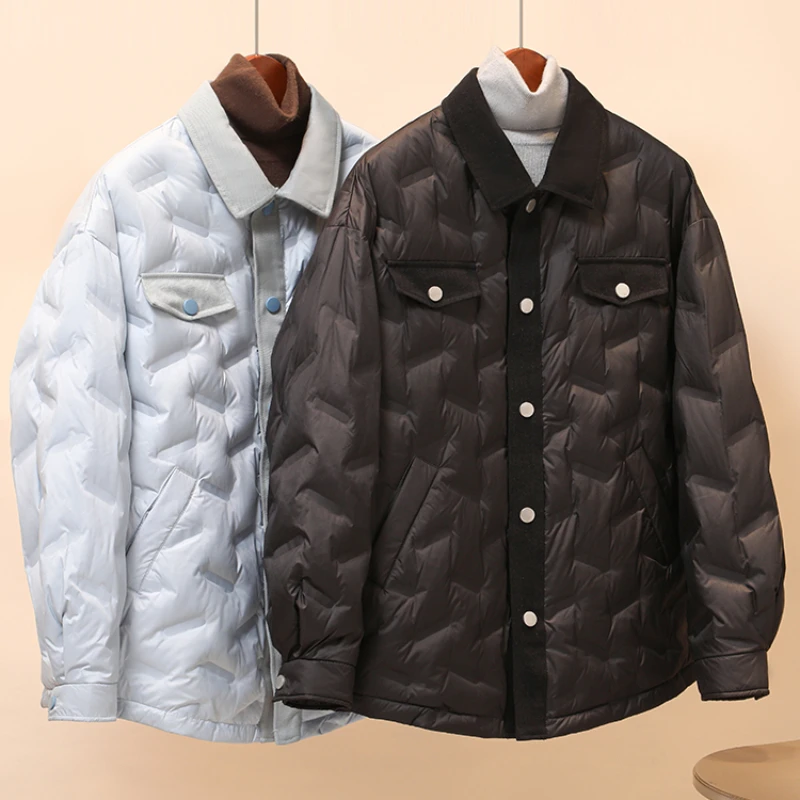 时尚保暖显瘦百搭休闲韩版鸭绒短款轻薄翻领秋冬新款羽绒服外套女