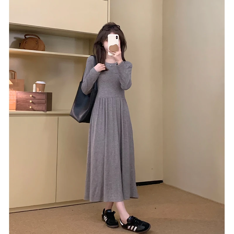 FUGUI RICH 现货【曼城记忆】小个子连衣裙长款长袖裙子 26243L3325