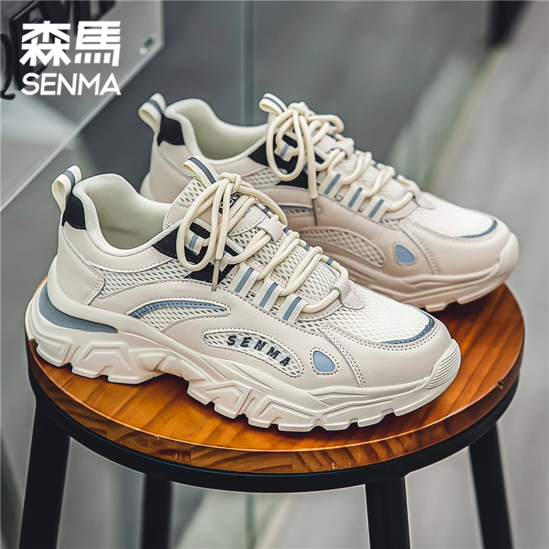 森马男鞋秋冬时尚百搭厚底休闲跑步男士老爹鞋增高网面透气潮鞋男