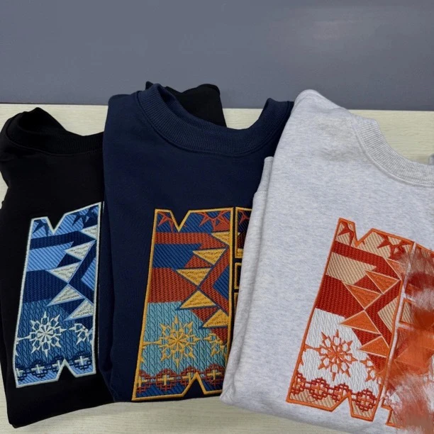 ns发芽计划牧野之窗潮牌复古肌理重工刺绣国风圆领卫衣