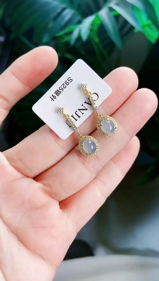 【闪购商品】翡翠耳饰银S925镶嵌141111