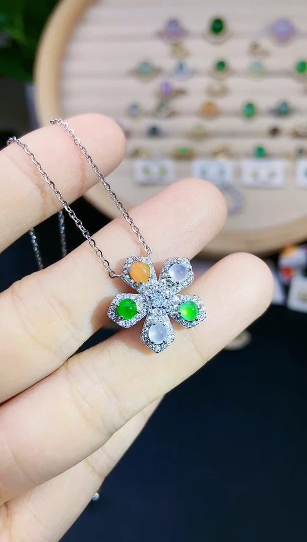 【闪购商品】翡翠颈饰银S925镶嵌1111111