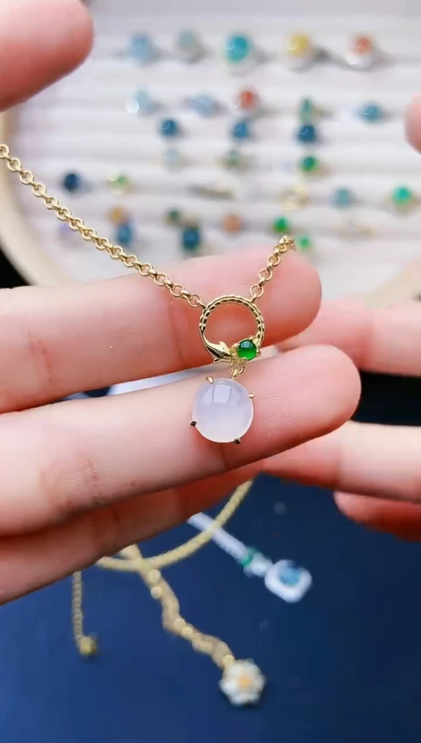 【闪购商品】翡翠颈饰银S925镶嵌1111111