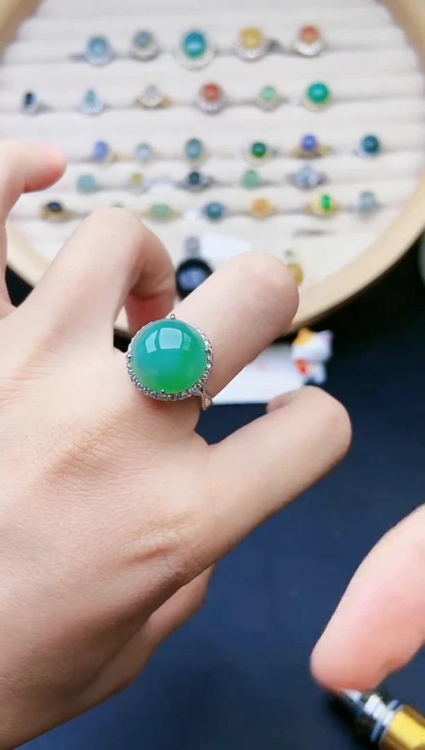 【闪购商品】翡翠戒指银S925镶嵌24525551