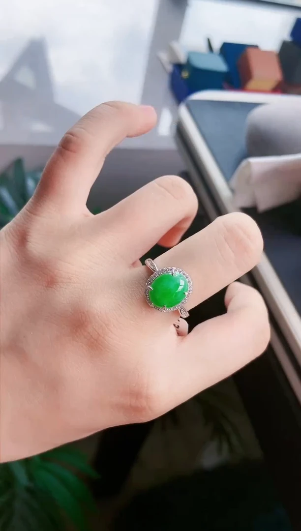 【闪购商品】翡翠戒指银S925镶嵌111111